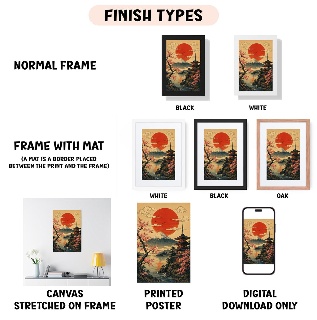 a poster with a picture of a sunset on it