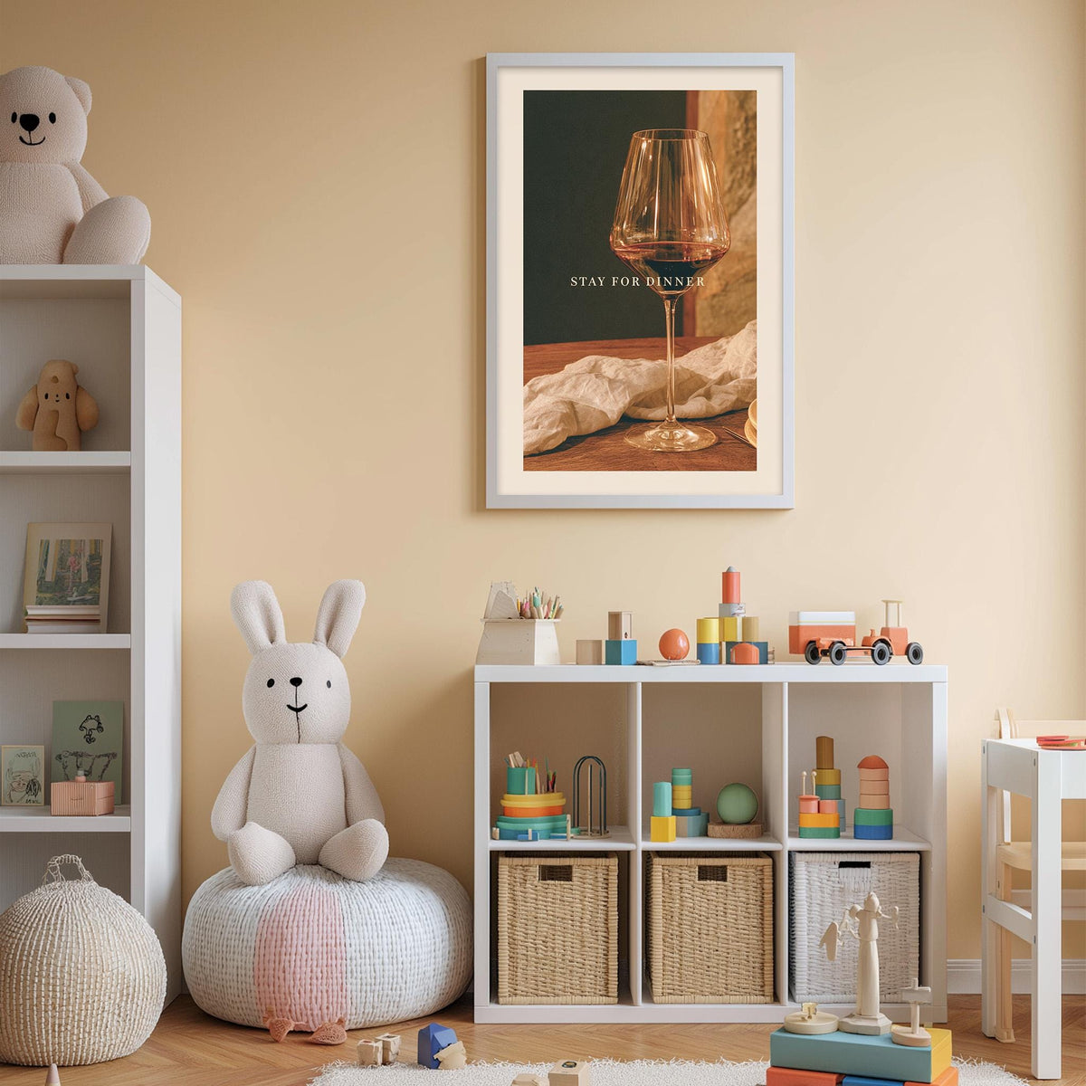 a cozy and well-organized children's room with a variety of toys and storage solutions.