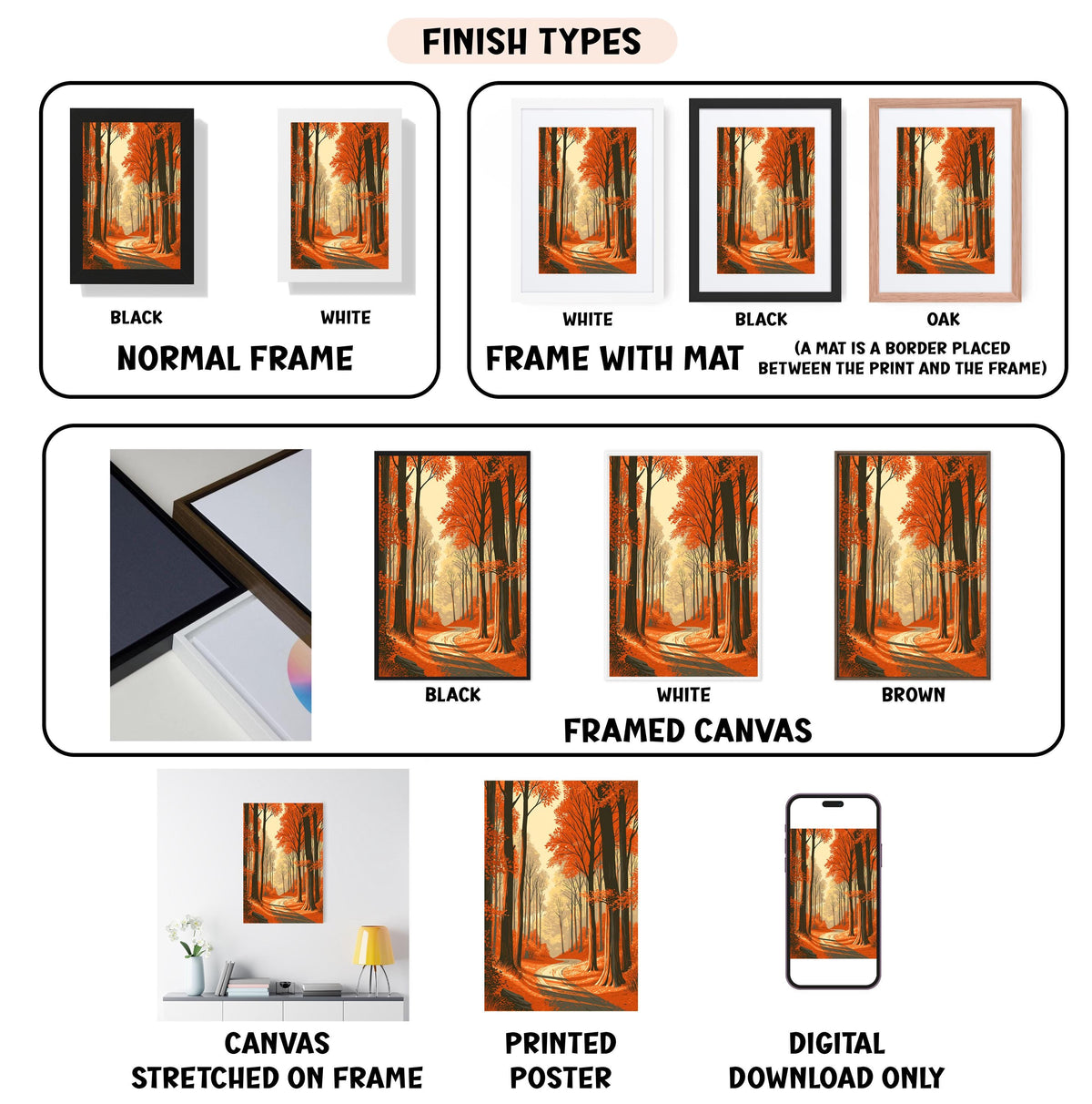 a series of photos showing different types of frames