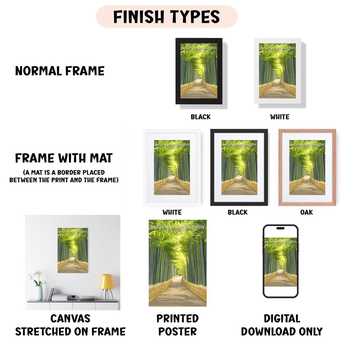 a bunch of different frames with a picture of a tree