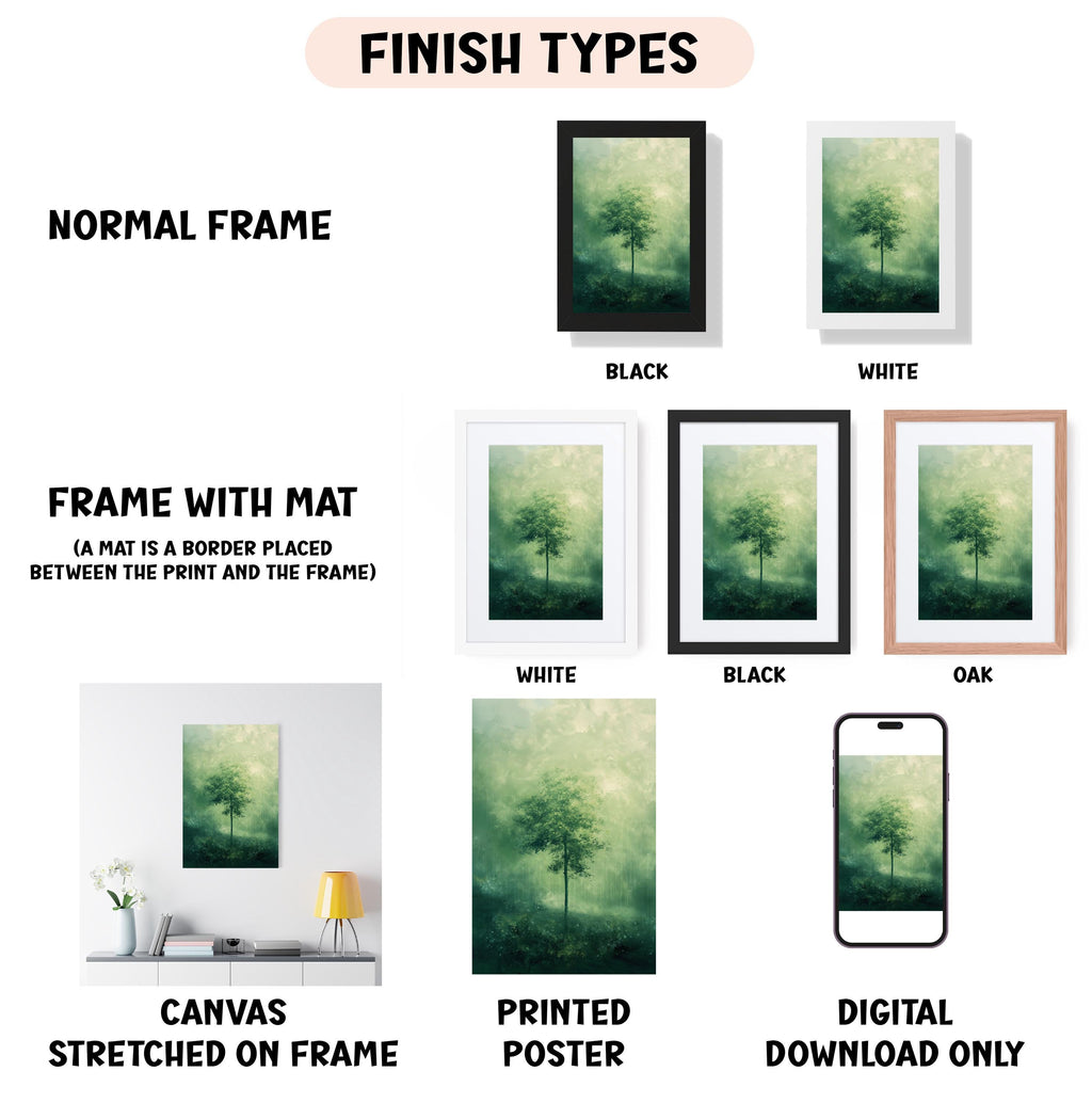 a bunch of frames with a picture of a tree in them