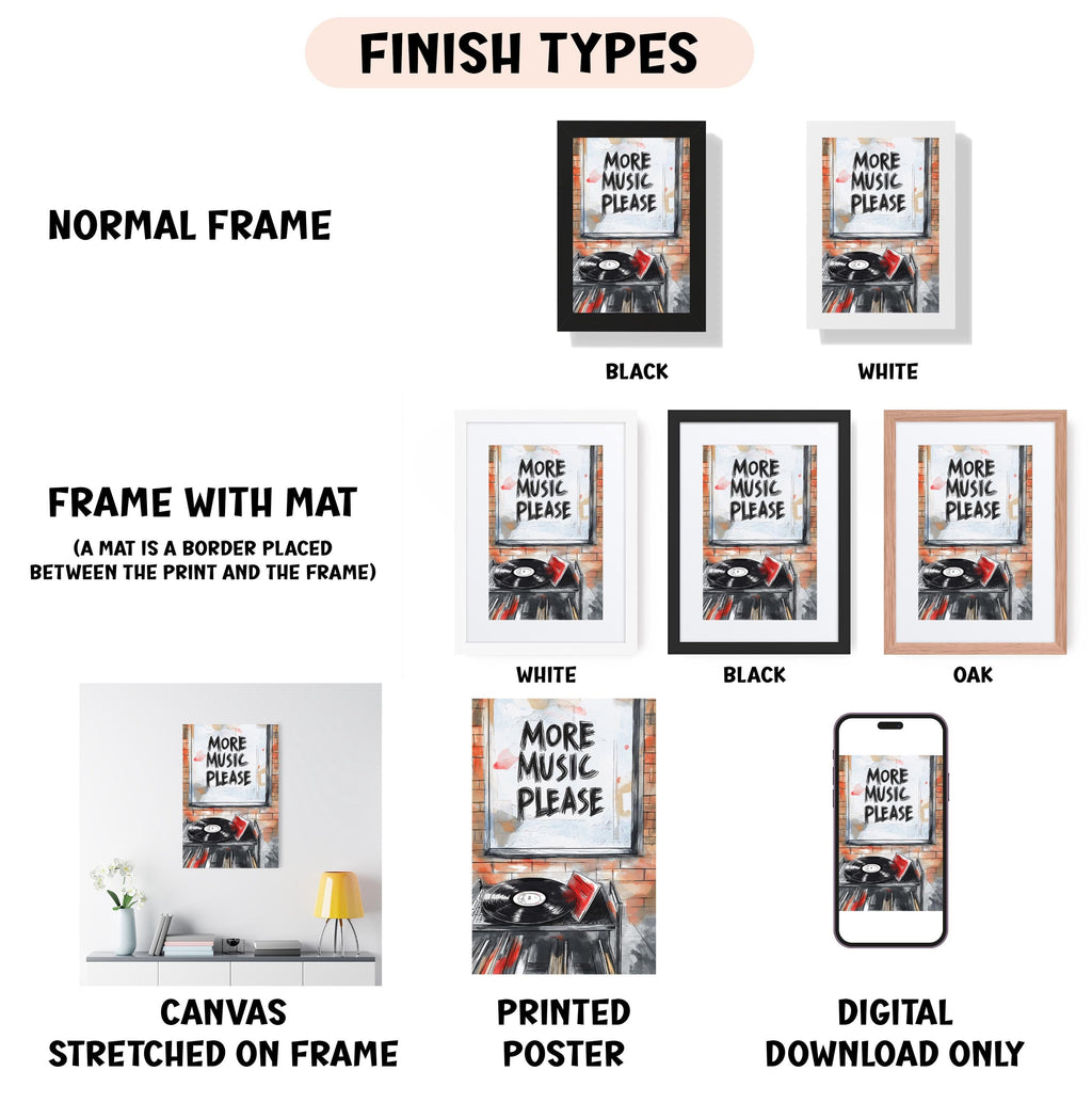 a series of photos with the words finish types