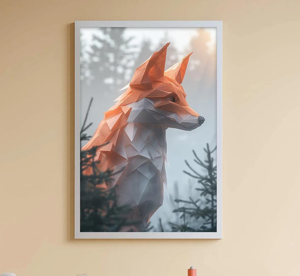 A cozy children's room with a large stuffed rabbit, a cubby filled with toys, and a framed image of a fox in the background.