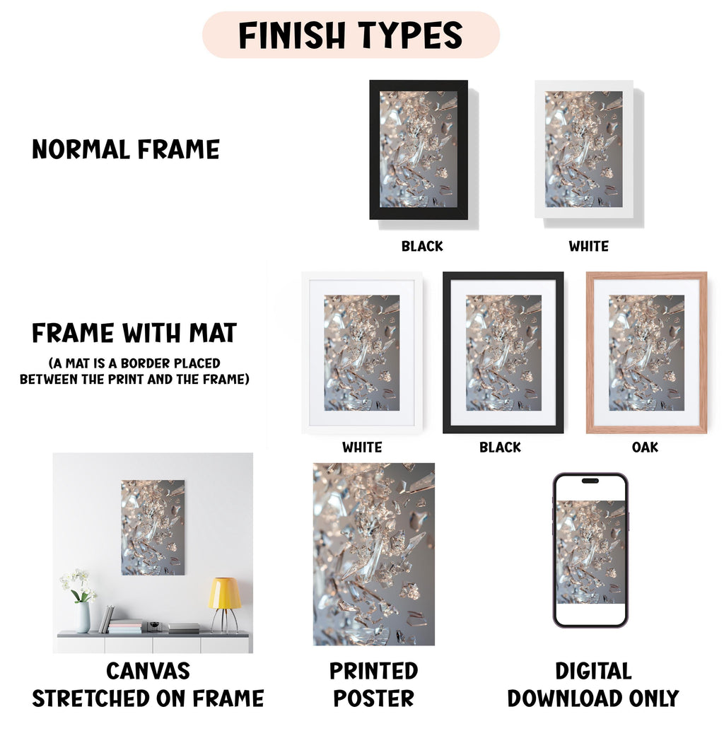 a bunch of different types of frames on a wall