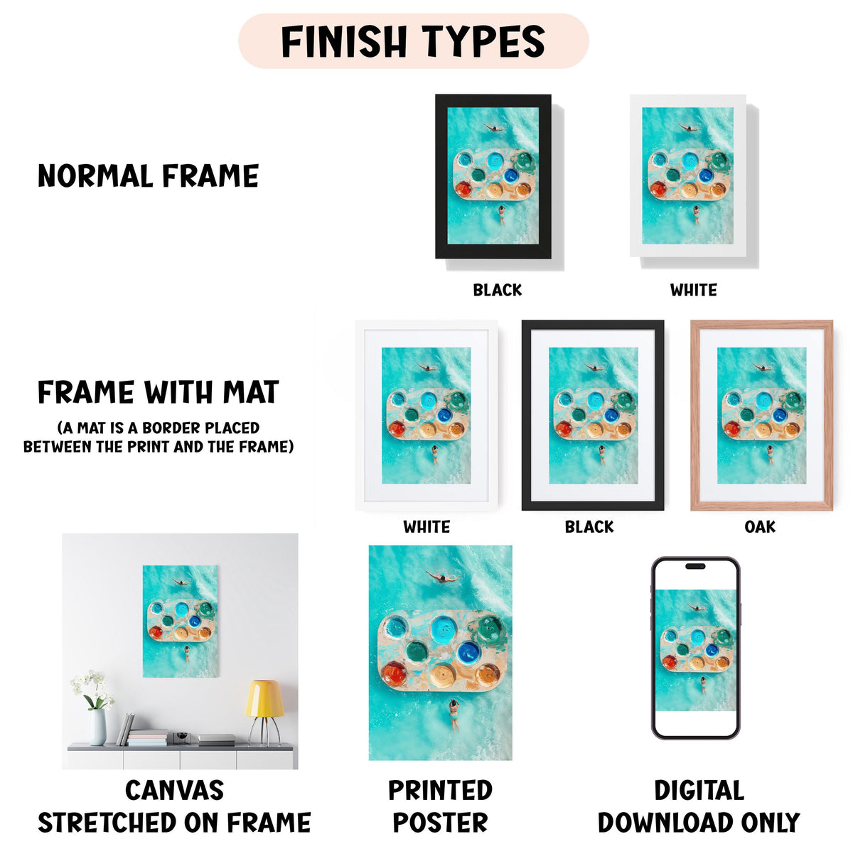a bunch of different frames with different pictures on them