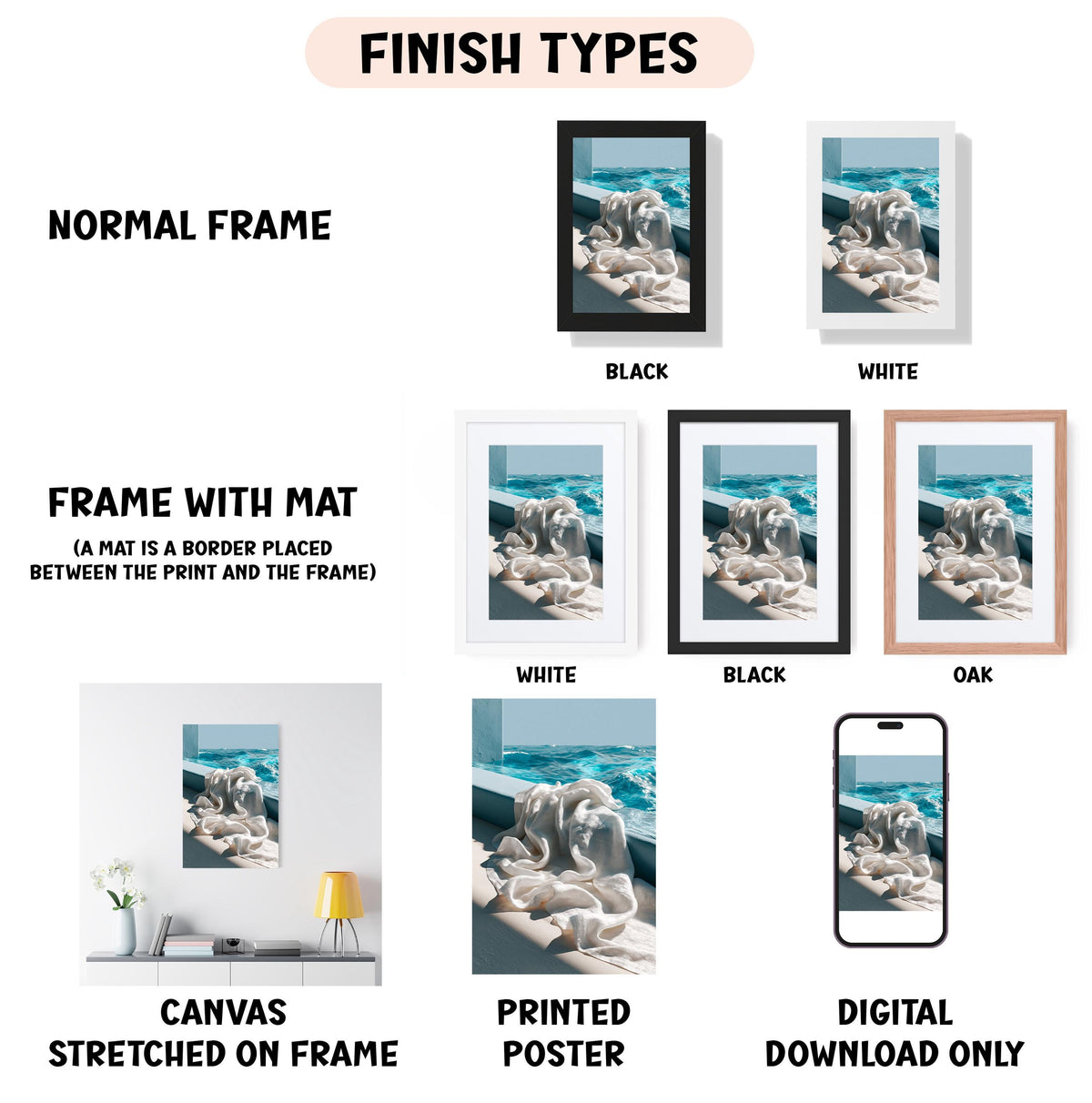 a bunch of different frames with a picture on them