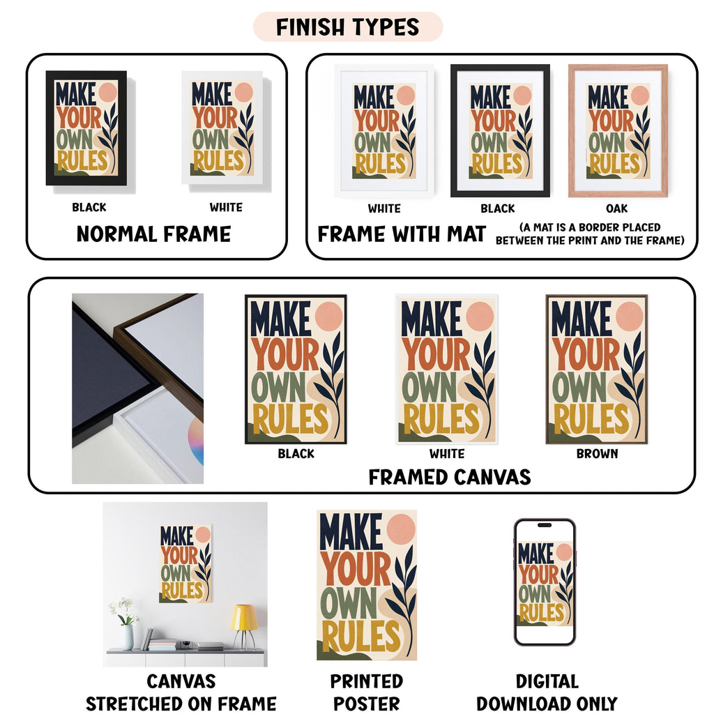 a poster with the words make your own rules
