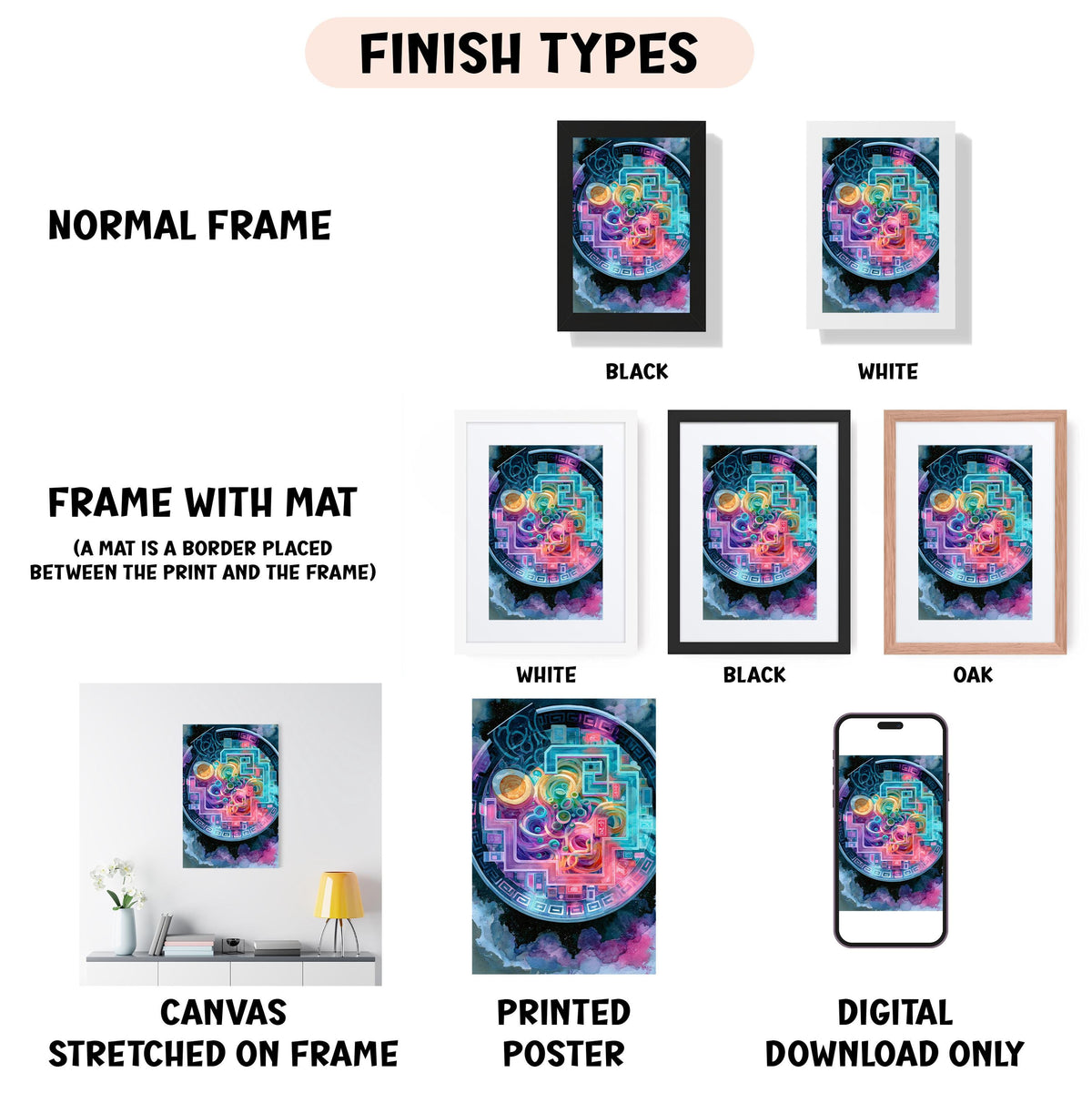 a bunch of different frames with text on them