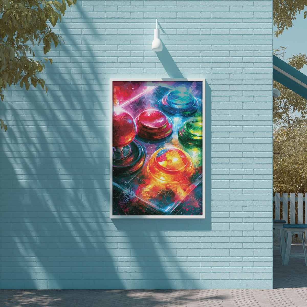Retro Arcade Artwork, Neon Gaming Poster, Vaporwave Machine Print