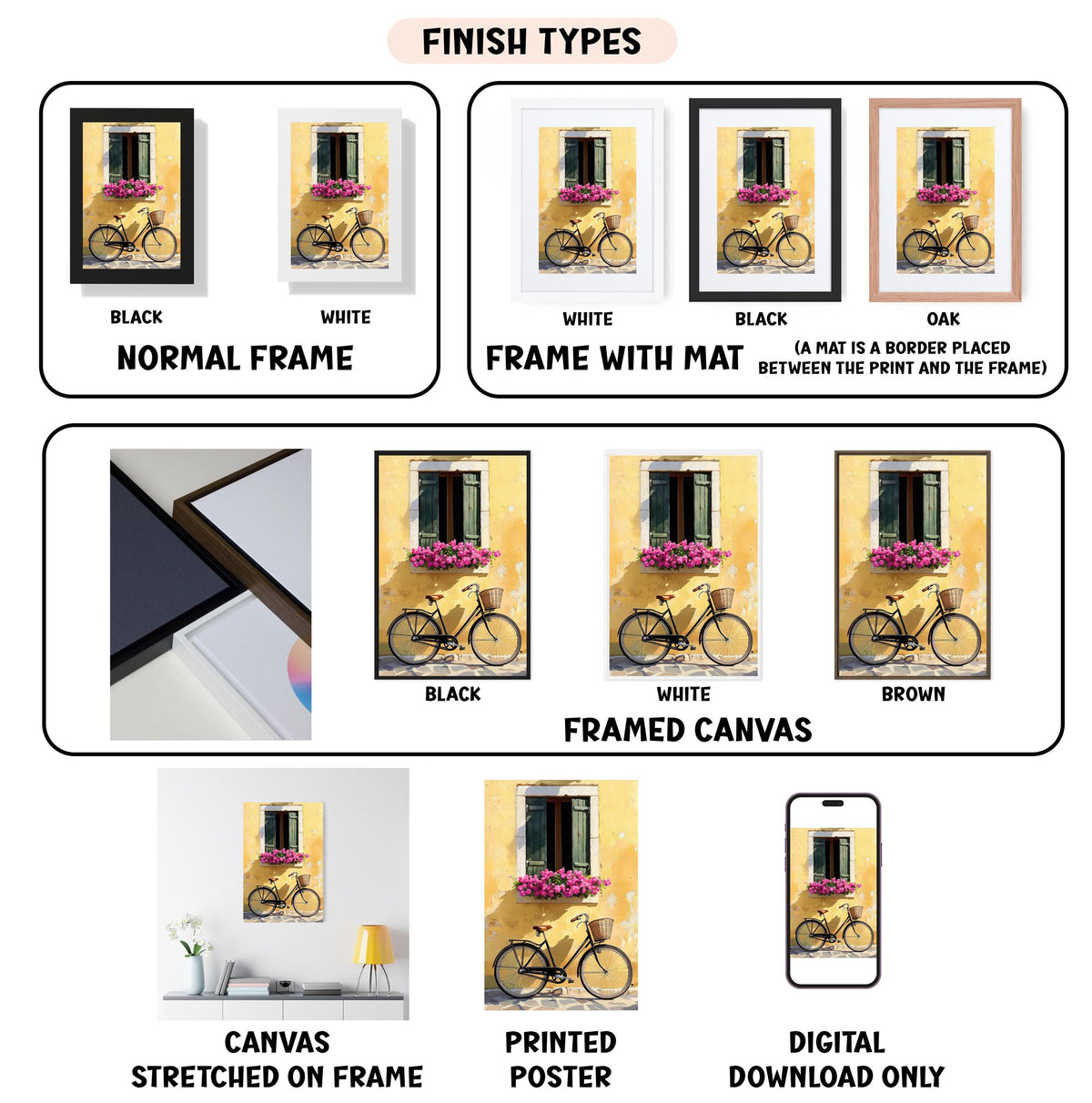 a series of photos showing different types of frames