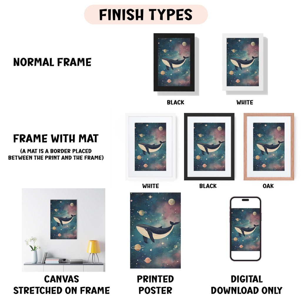 a poster with a picture of a whale in the ocean