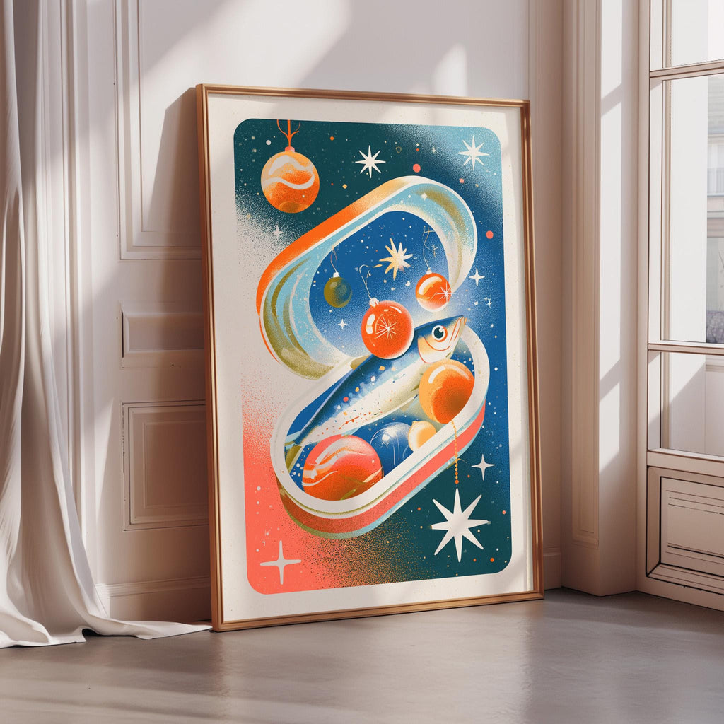 a large, colorful, and abstract painting or artwork displayed on a wall.