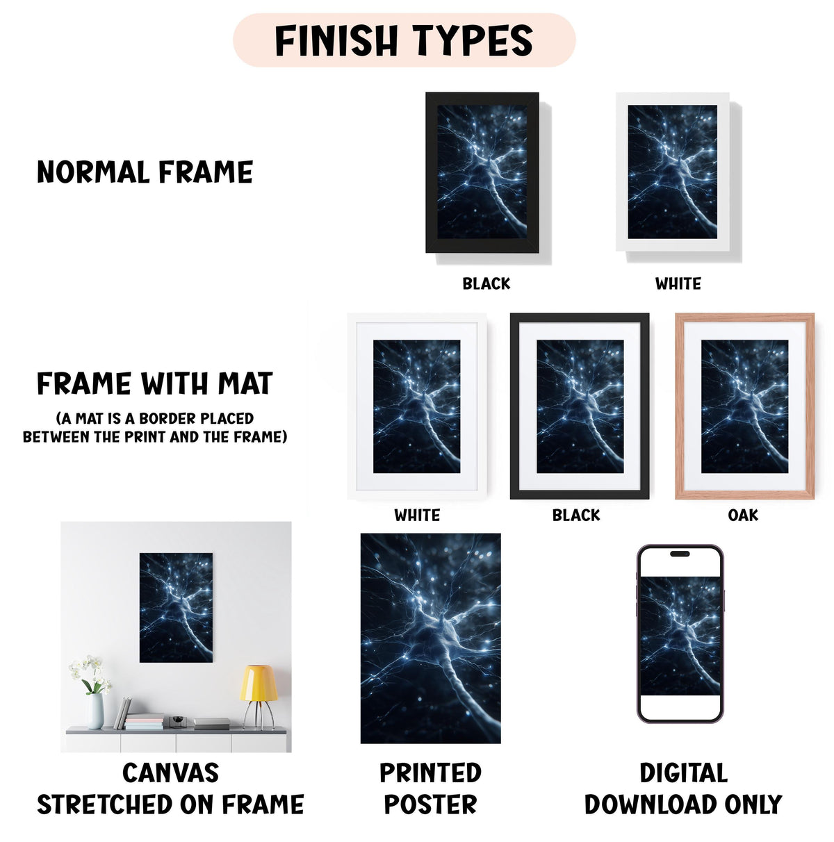 a bunch of different frames with text on them