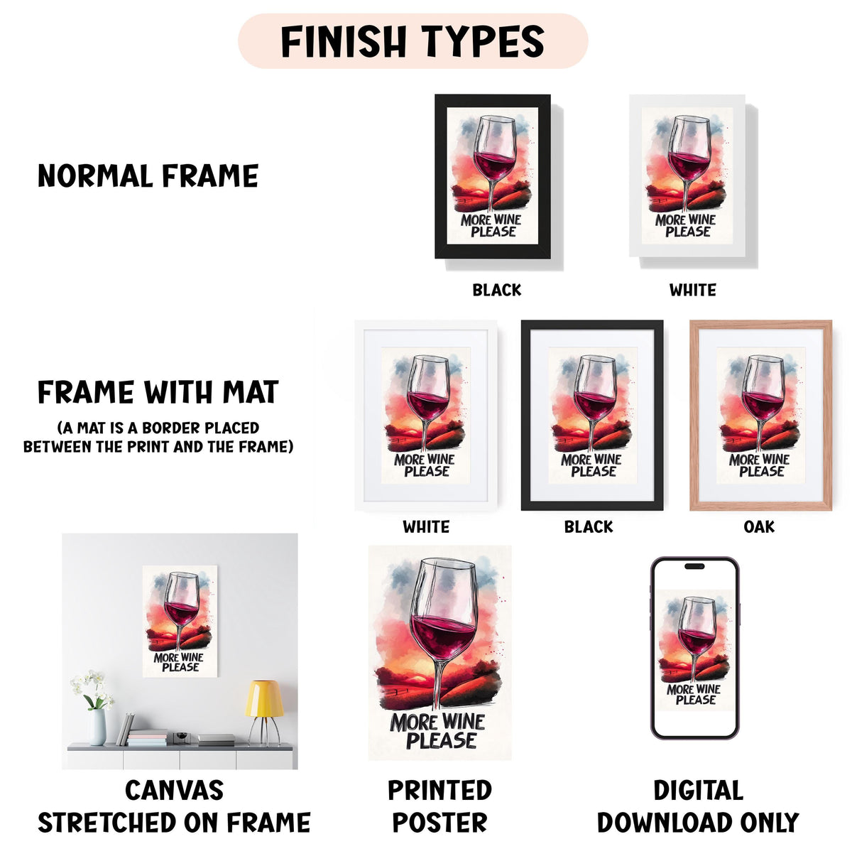 a poster with a wine glass on it