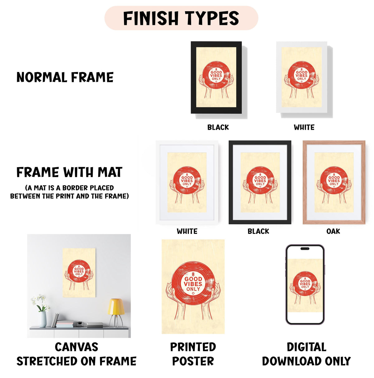 a bunch of different types of frames on a wall