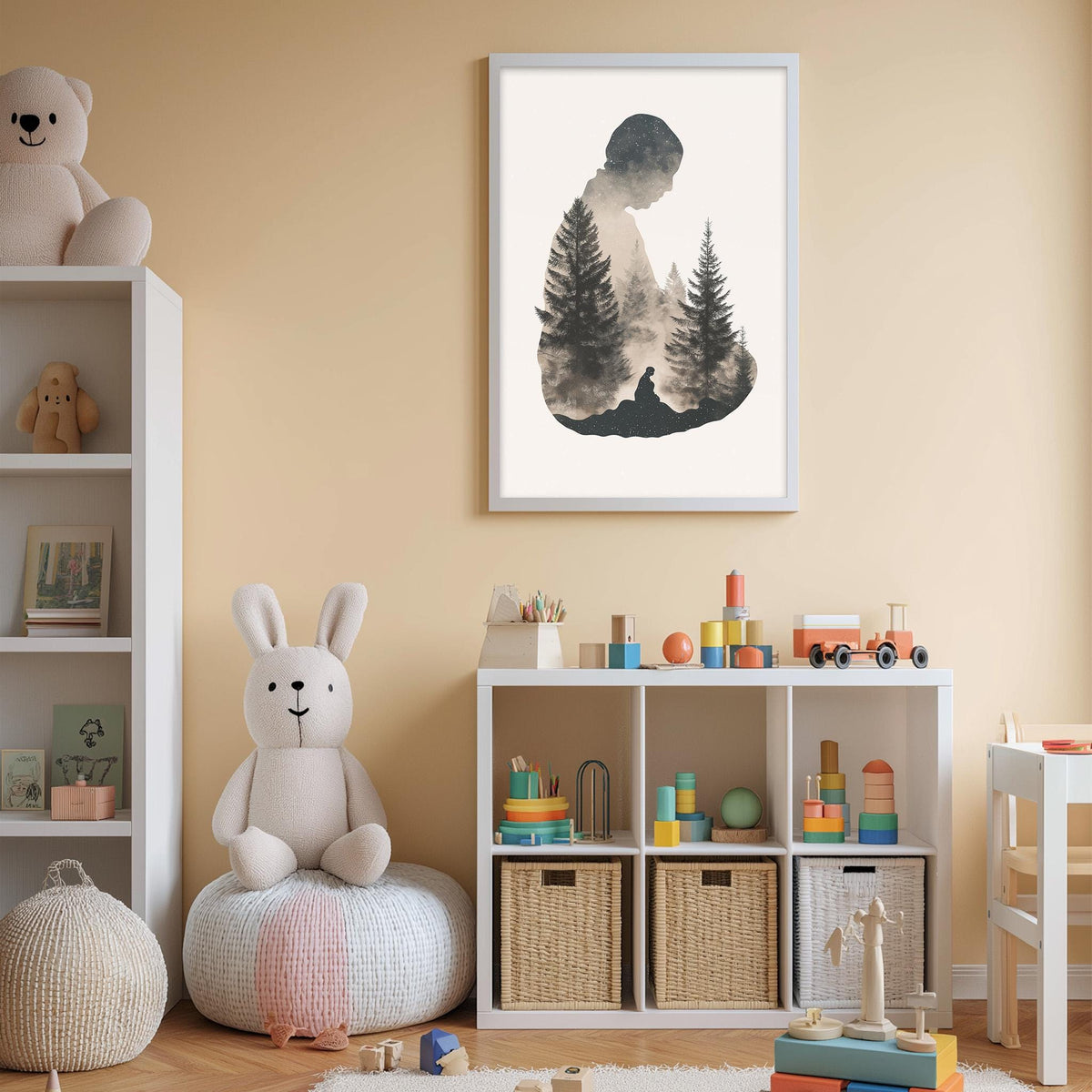 a picture of a child's room with toys