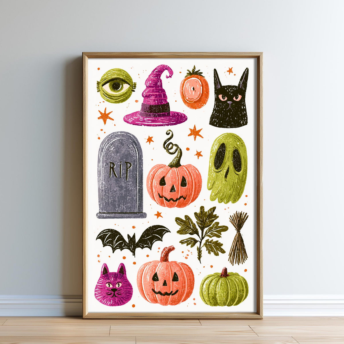 a picture of a halloween poster on a wall