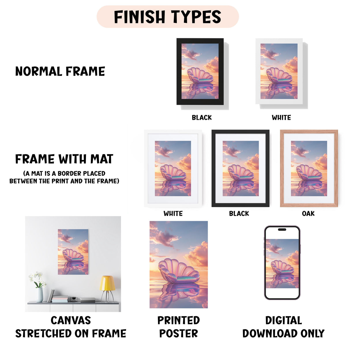 a bunch of different frames with a picture on them
