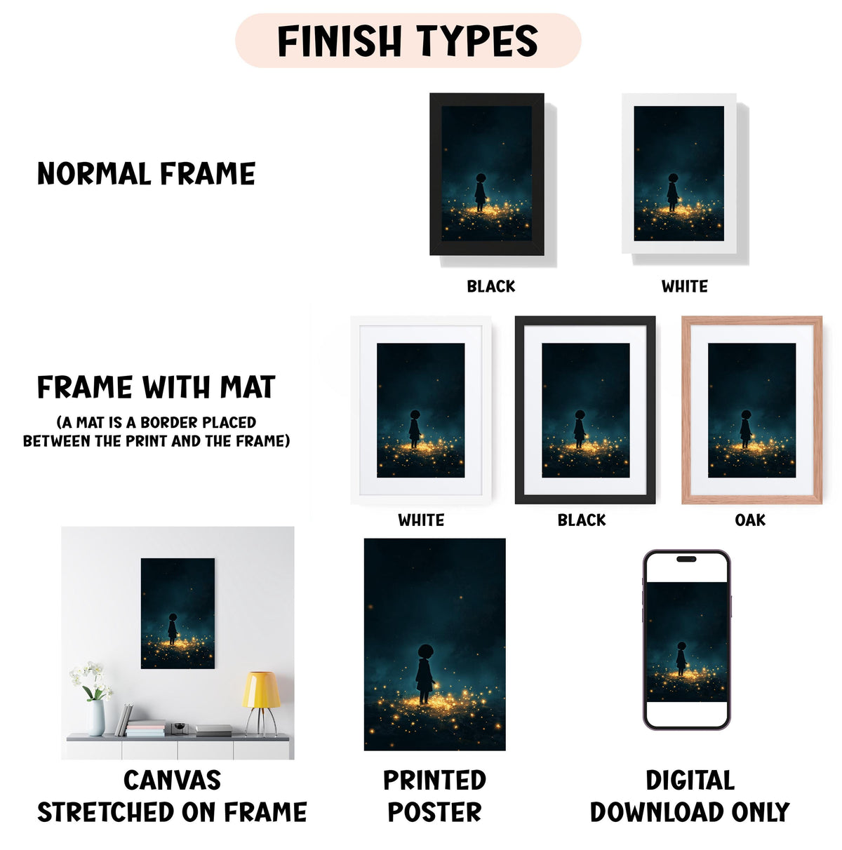 a poster with a picture of a person standing in the dark