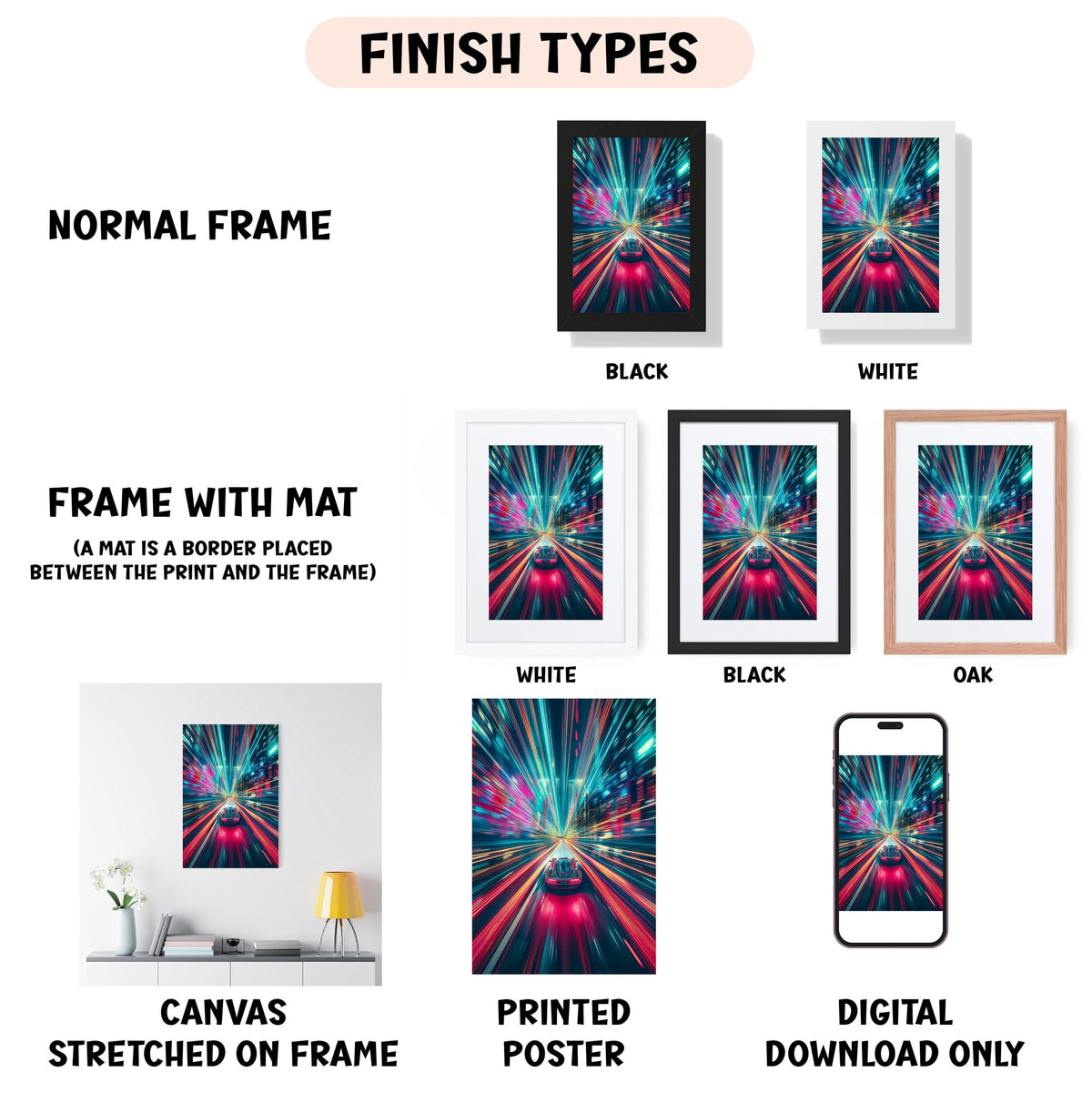 a bunch of different frames with a picture on them