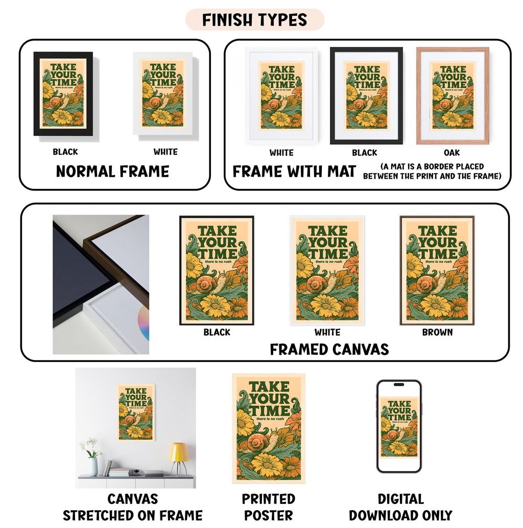 various images of artwork, including framed prints and digital prints, with different finishes and frame types.